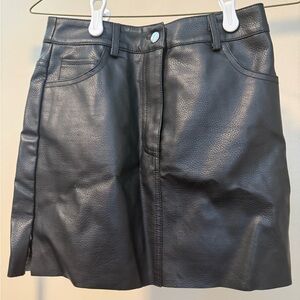 Forever 21 Black Faux Leather Mini Skirt